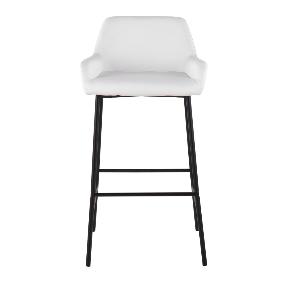 Daniella Industrial Fixed-Height Bar Stool in Black Metal and Camel Faux Leather By LumiSource - Set of 2 | Bar Stools | Modishstore - 18