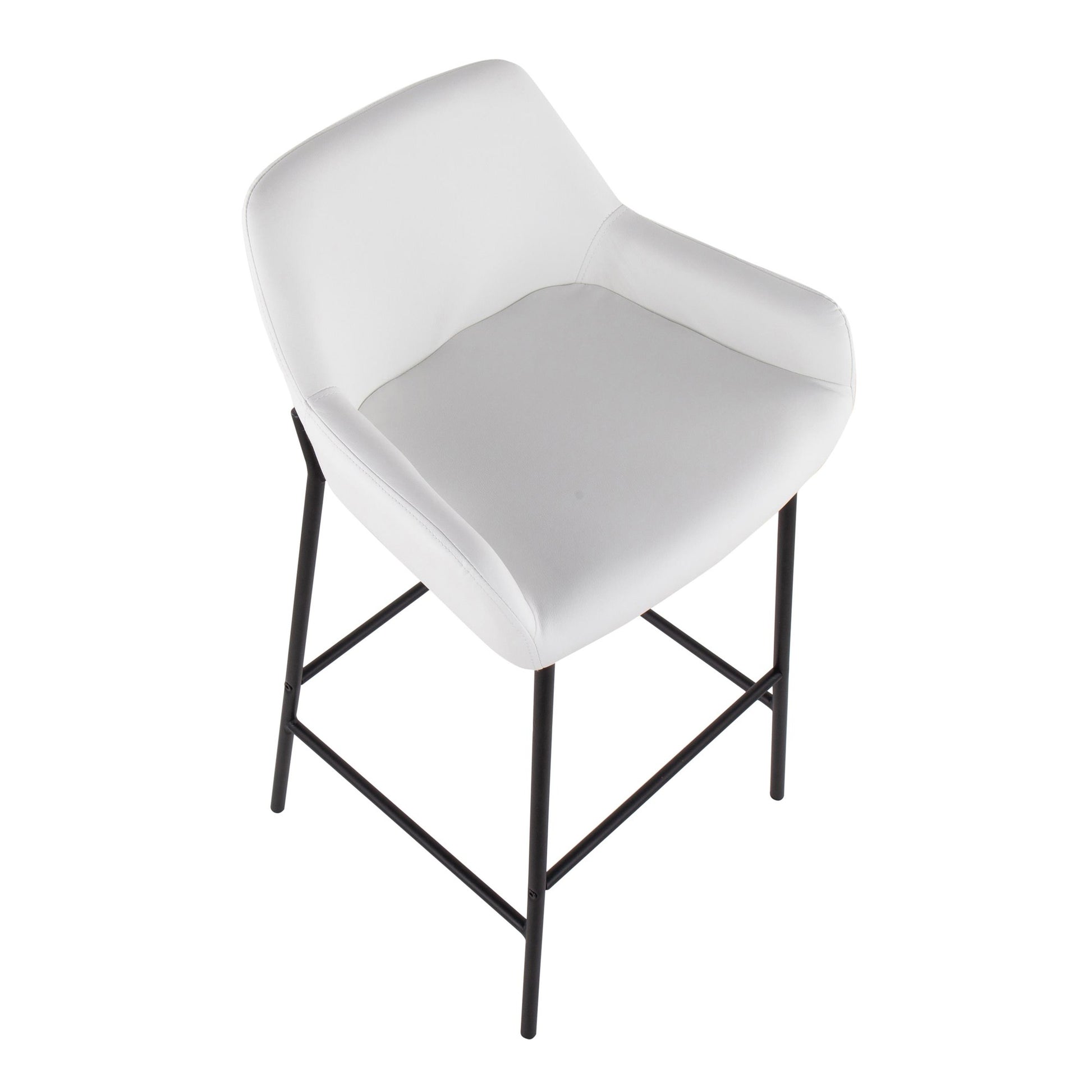 Daniella Industrial Fixed-Height Bar Stool in Black Metal and Camel Faux Leather By LumiSource - Set of 2 | Bar Stools | Modishstore - 19