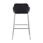 Daniella Contemporary Fixed-Height Bar Stool in Chrome Metal and Black Velvet By LumiSource - Set of 2 | Bar Stools | Modishstore - 8