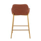 Daniella Contemporary/Glam Fixed-Height Counter Stool in Gold Metal and Camel Faux Leather By LumiSource - Set of 2 | Counter Stools | Modishstore - 10