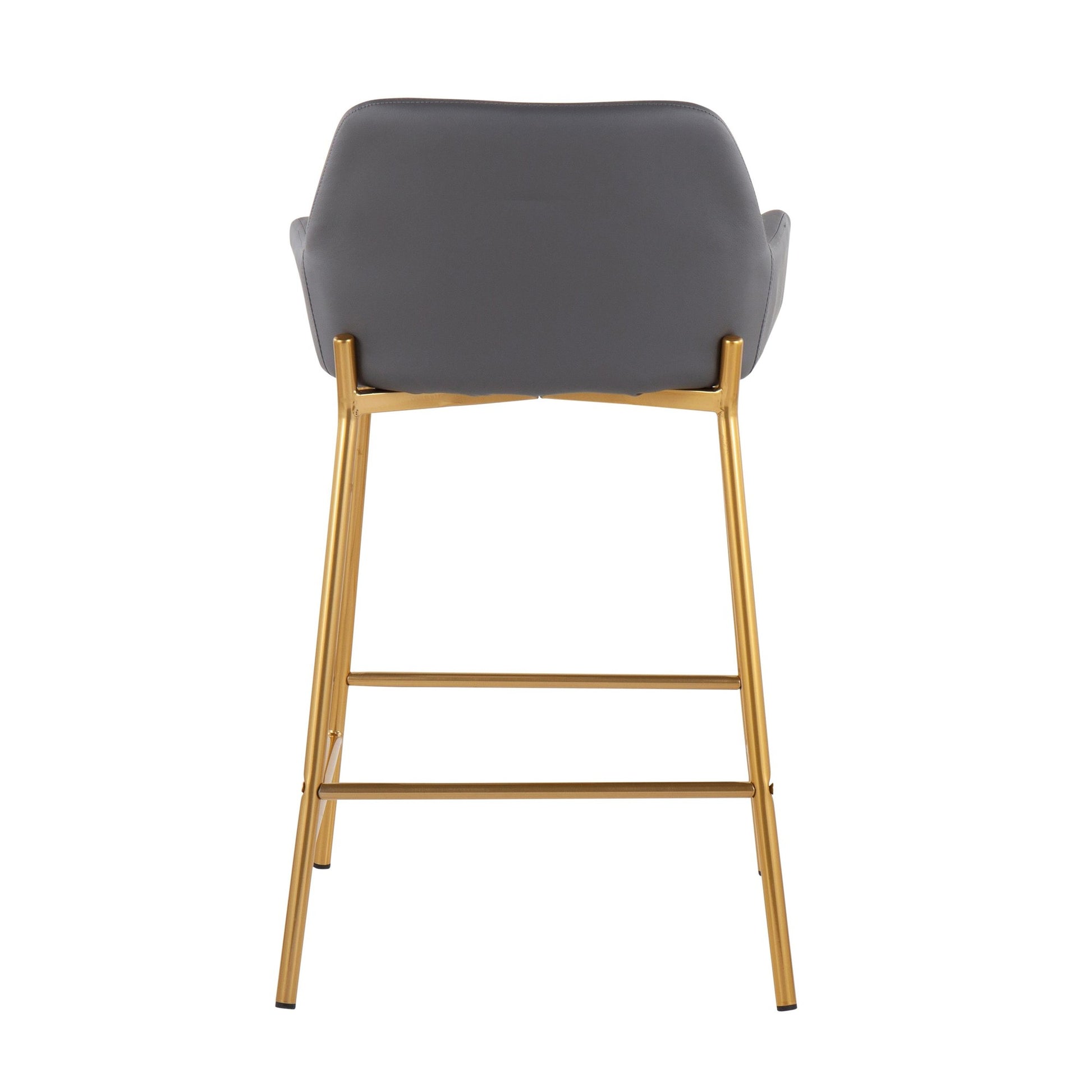 Daniella Contemporary/Glam Fixed-Height Counter Stool in Gold Metal and Camel Faux Leather By LumiSource - Set of 2 | Counter Stools | Modishstore - 20