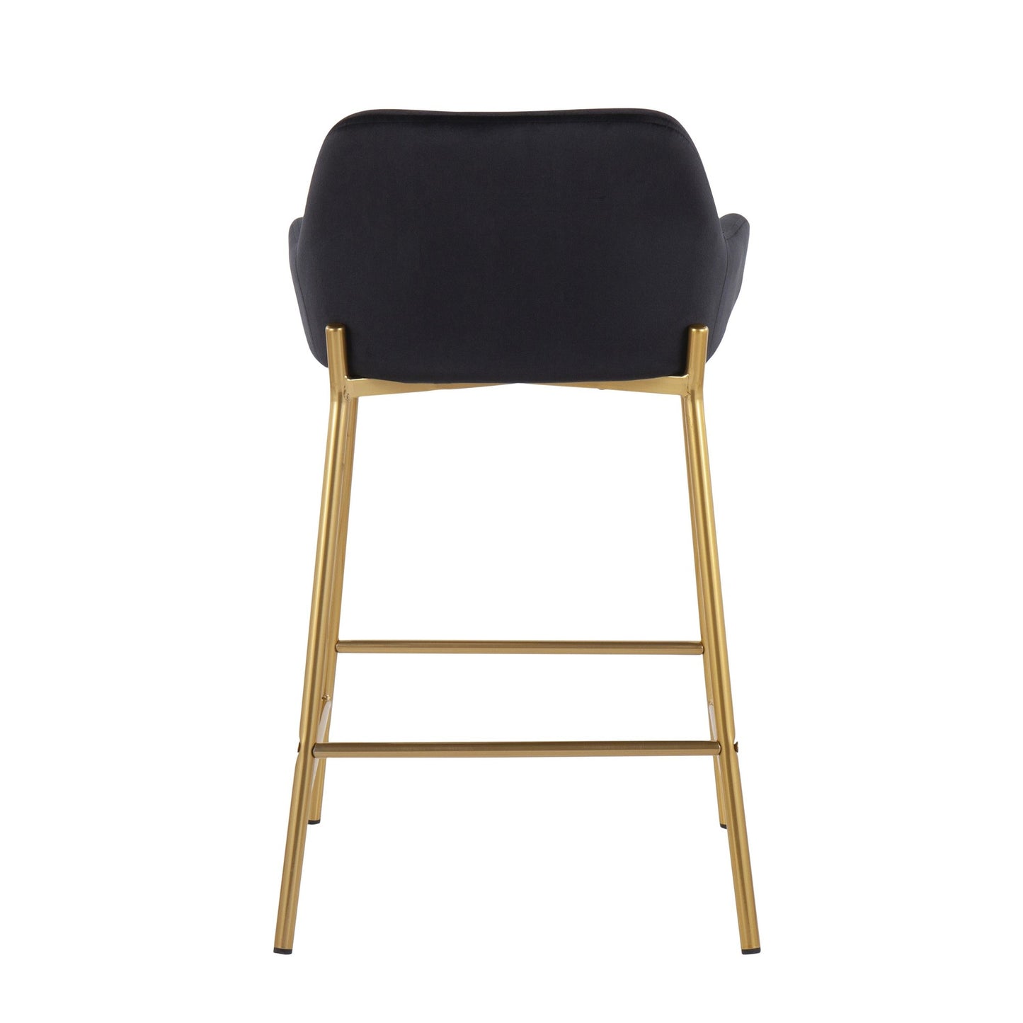 Daniella Contemporary/Glam Fixed-Height Counter Stool in Gold Metal and Black Velvet By LumiSource - Set of 2 | Counter Stools | Modishstore - 10