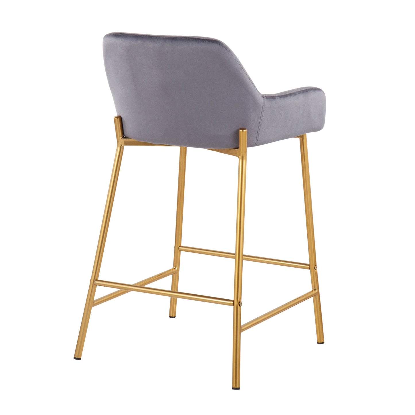 Daniella Contemporary/Glam Fixed-Height Counter Stool in Gold Metal and Black Velvet By LumiSource - Set of 2 | Counter Stools | Modishstore - 19