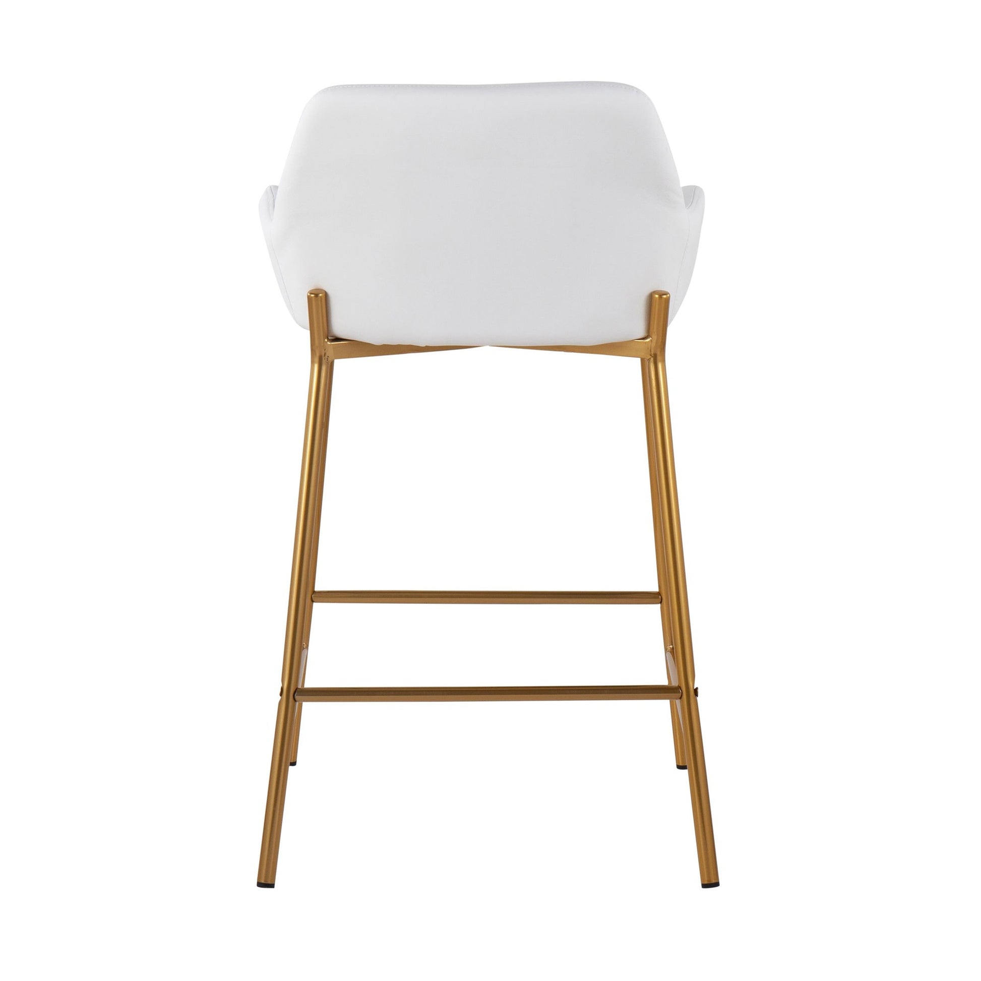 Daniella Contemporary/Glam Fixed-Height Counter Stool in Gold Metal and Camel Faux Leather By LumiSource - Set of 2 | Counter Stools | Modishstore - 30