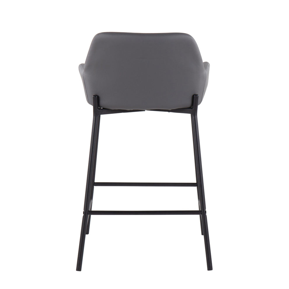 Daniella Industrial Fixed-Height Counter Stool in Black Metal and Camel Faux Leather By LumiSource - Set of 2 | Counter Stools | Modishstore - 20