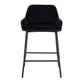 Daniella Industrial Fixed-Height Counter Stool in Black Metal and Black Velvet By LumiSource - Set of 2 | Counter Stools | Modishstore - 3