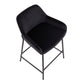 Daniella Industrial Fixed-Height Counter Stool in Black Metal and Black Velvet By LumiSource - Set of 2 | Counter Stools | Modishstore - 4