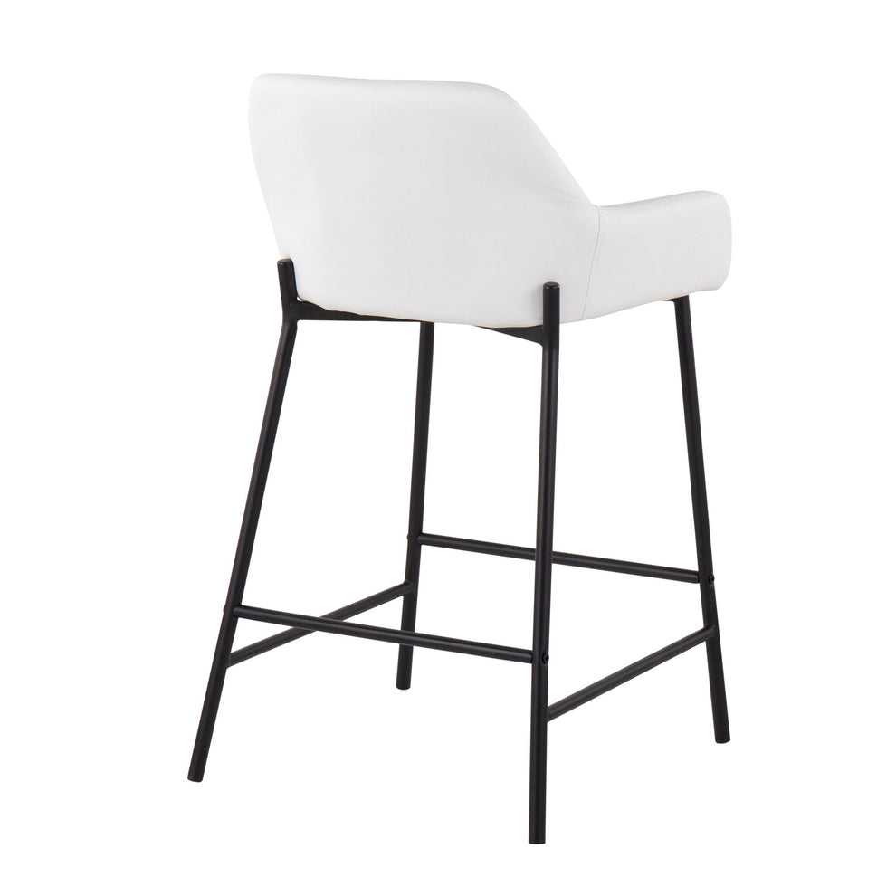 Daniella Industrial Fixed-Height Counter Stool in Black Metal and Camel Faux Leather By LumiSource - Set of 2 | Counter Stools | Modishstore - 29