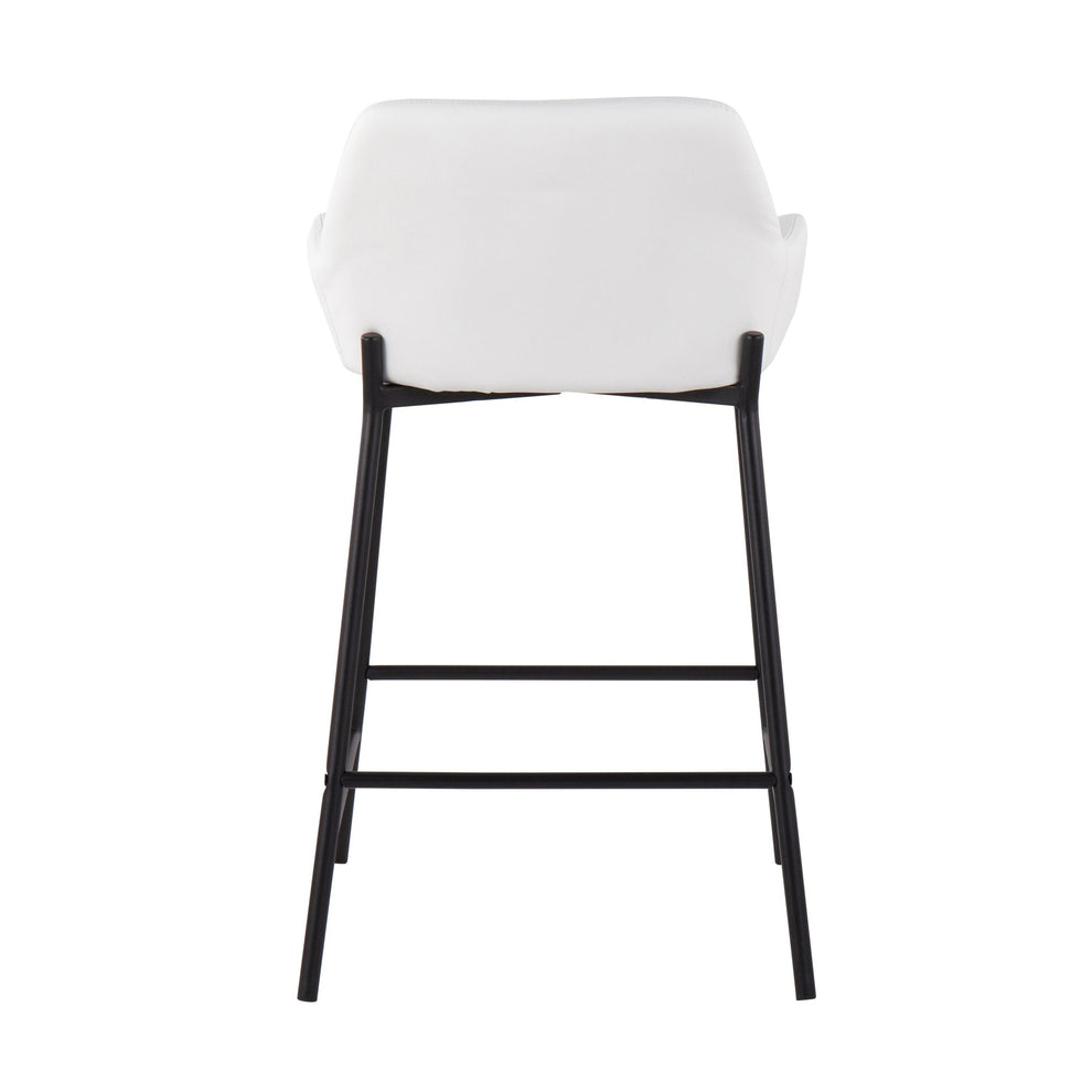 Daniella Industrial Fixed-Height Counter Stool in Black Metal and Camel Faux Leather By LumiSource - Set of 2 | Counter Stools | Modishstore - 30