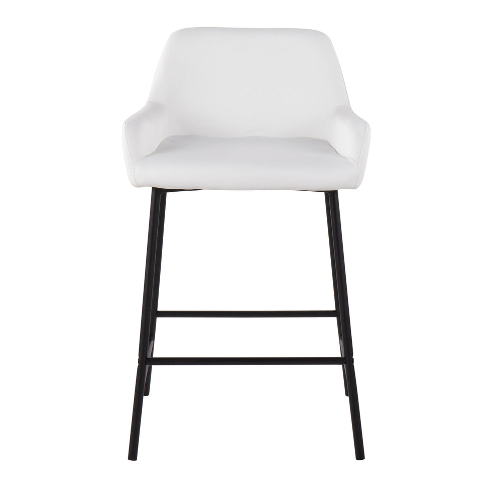 Daniella Industrial Fixed-Height Counter Stool in Black Metal and Camel Faux Leather By LumiSource - Set of 2 | Counter Stools | Modishstore - 22