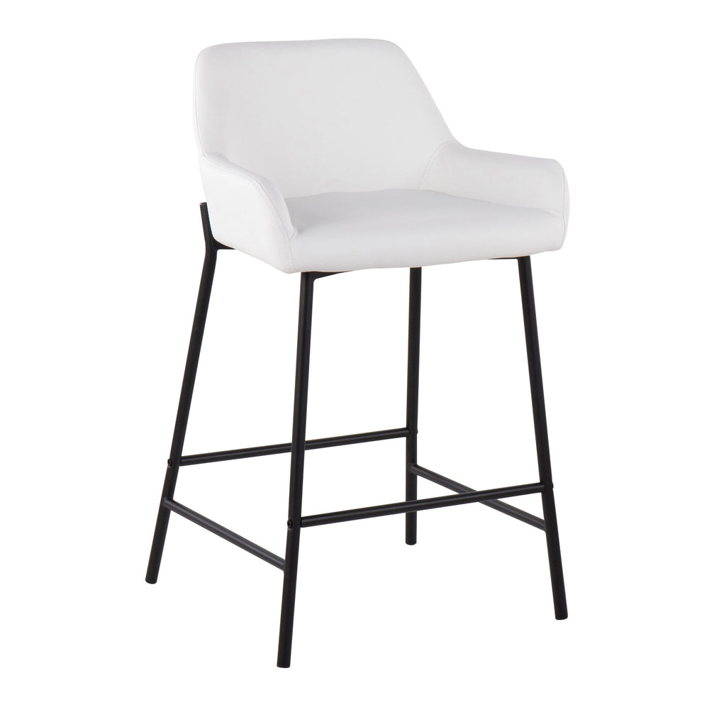 Daniella Industrial Fixed-Height Counter Stool in Black Metal and Camel Faux Leather By LumiSource - Set of 2 | Counter Stools | Modishstore - 27