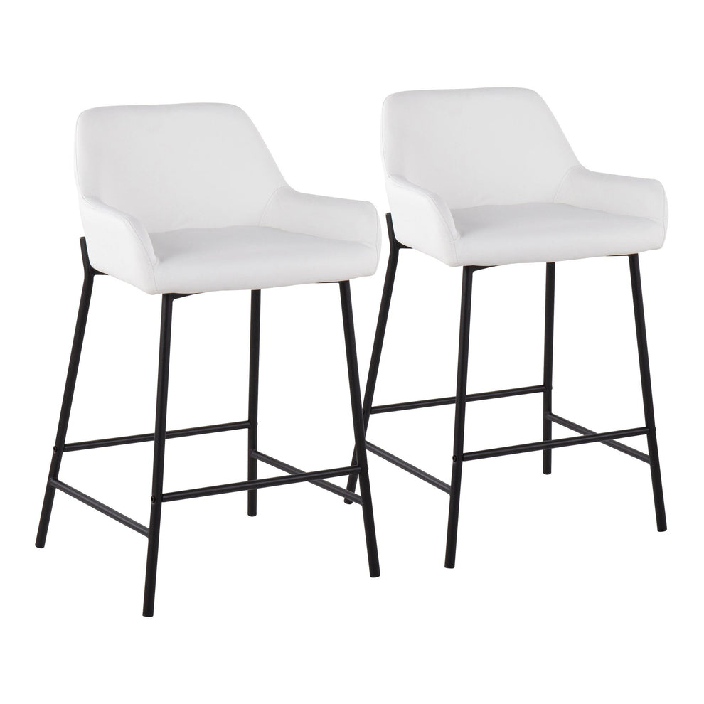 Daniella Industrial Fixed-Height Counter Stool in Black Metal and Camel Faux Leather By LumiSource - Set of 2 | Counter Stools | Modishstore - 21
