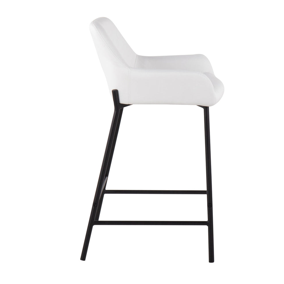 Daniella Industrial Fixed-Height Counter Stool in Black Metal and Camel Faux Leather By LumiSource - Set of 2 | Counter Stools | Modishstore - 28