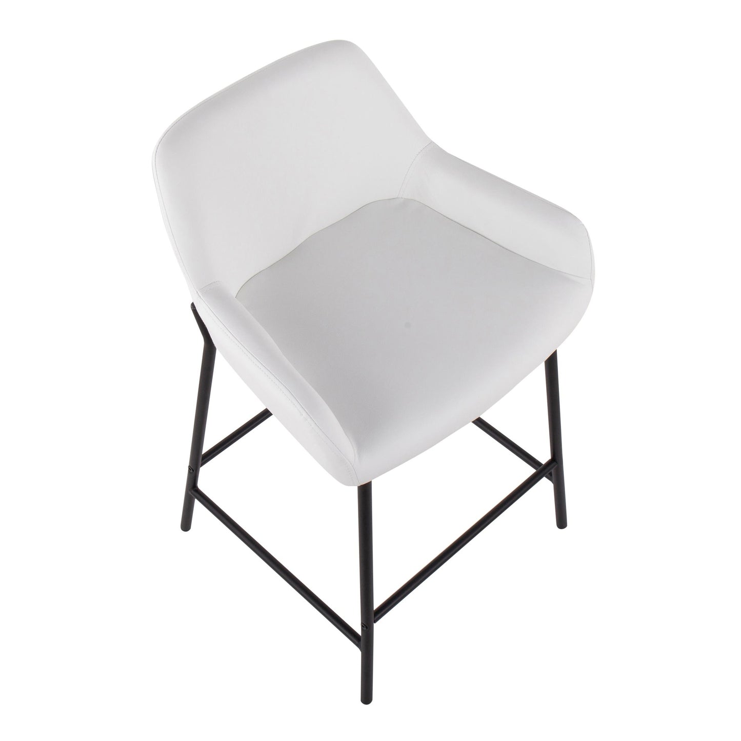 Daniella Industrial Fixed-Height Counter Stool in Black Metal and Camel Faux Leather By LumiSource - Set of 2 | Counter Stools | Modishstore - 23