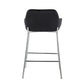 Daniella Contemporary Fixed-Height Counter Stool in Chrome Metal and Black Velvet By LumiSource - Set of 2 | Counter Stools | Modishstore - 10