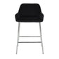 Daniella Contemporary Fixed-Height Counter Stool in Chrome Metal and Black Velvet By LumiSource - Set of 2 | Counter Stools | Modishstore - 2