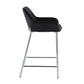 Daniella Contemporary Fixed-Height Counter Stool in Chrome Metal and Black Velvet By LumiSource - Set of 2 | Counter Stools | Modishstore - 8