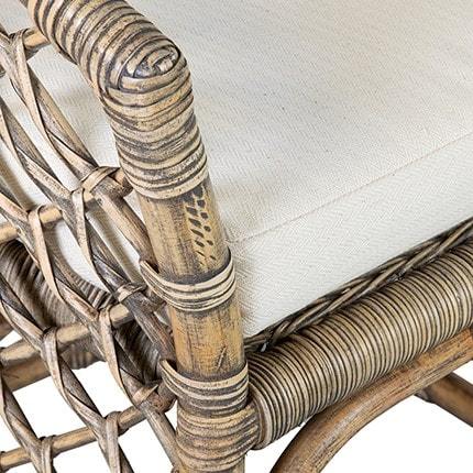 Dawson Rattan Arm Chair with Cushion - Grey Wash by Jeffan | Armchairs | Modishstore - 5