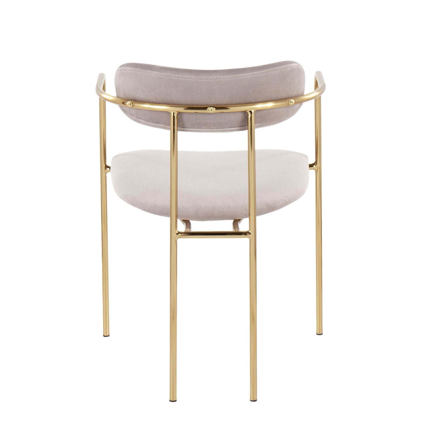 Demi Contemporary Chair in Gold Metal and Silver Velvet By LumiSource - Set of 2 | Dining Chairs | Modishstore - 8