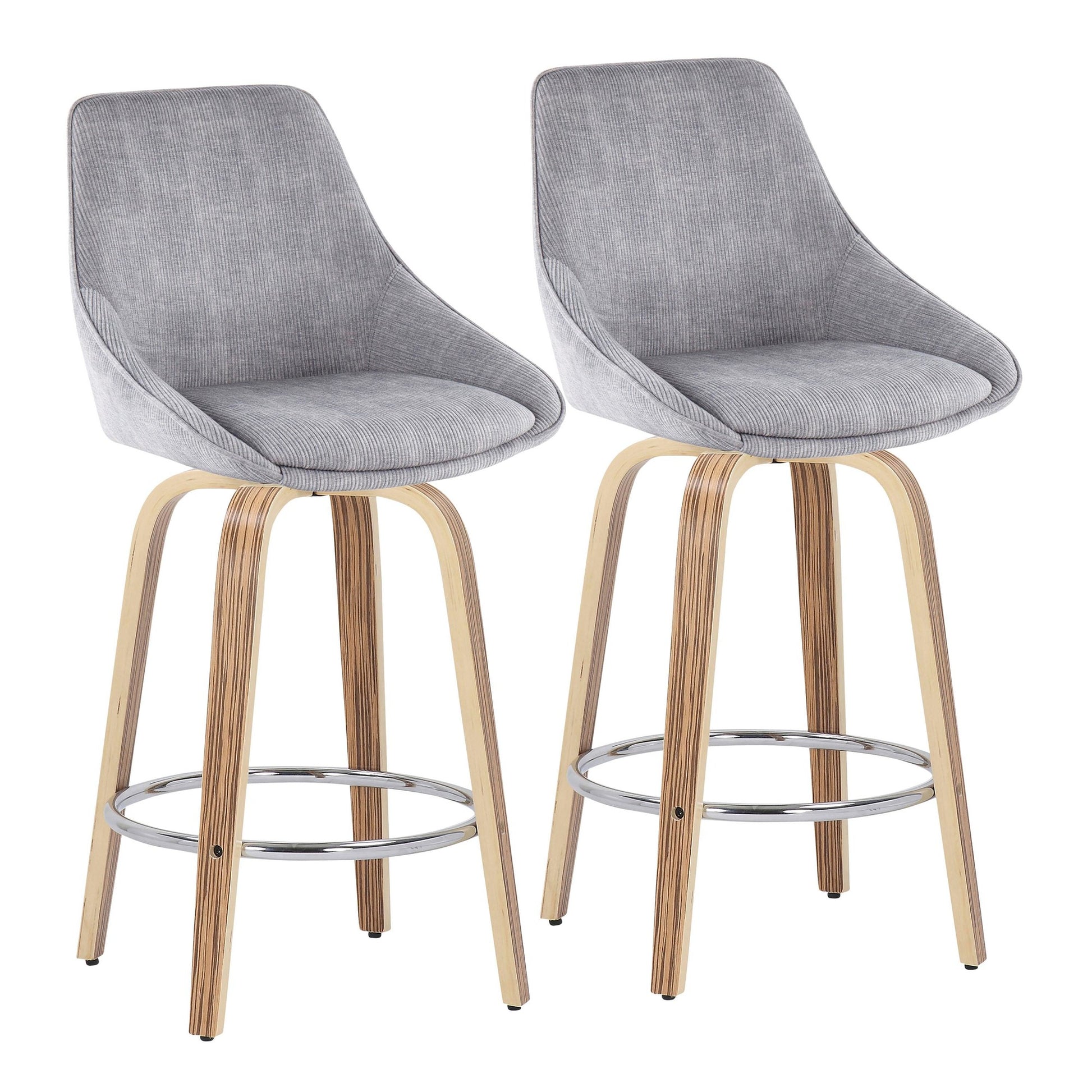 Diana Fixed Height Counter Stool - Set of 2 Blue By LumiSource | Counter Stools | Modishstore - 7