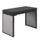 Drift Contemporary Upholstered Desk in Black Steel, Black Wood and Silver Velvet By LumiSource | Desks | Modishstore