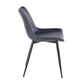 LumiSource Durango Dining Chair - Set of 2 DC-DRNG with Tapered Metal Legs With Black Finish in the Blue and Grey Color and Vintage Faux Leather Upholstery | Dining Chairs | Modishstore - 6