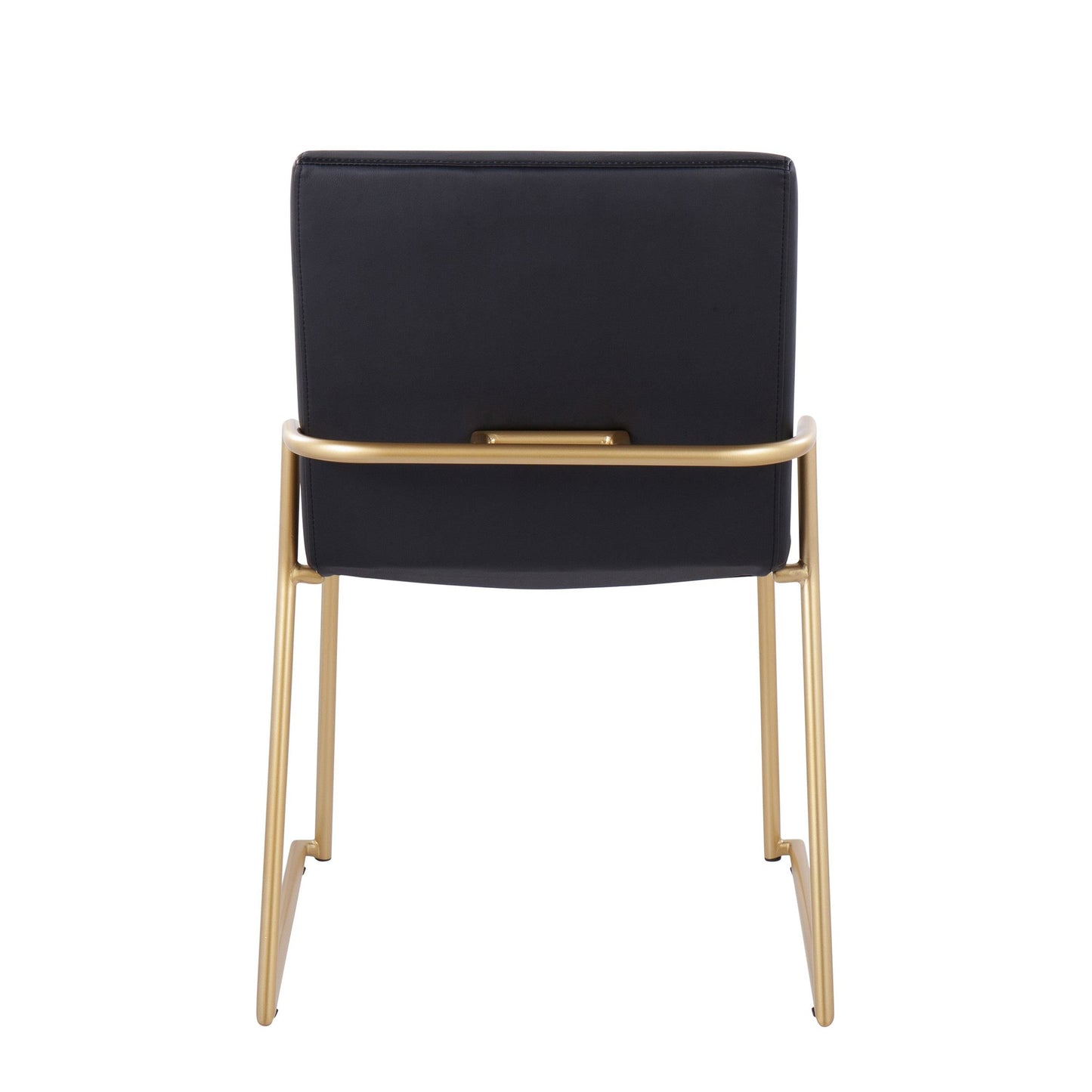 Dutchess Contemporary Dining Chair in Gold Steel and Black Faux Leather By LumiSource - Set of 2 | Dining Chairs | Modishstore - 8