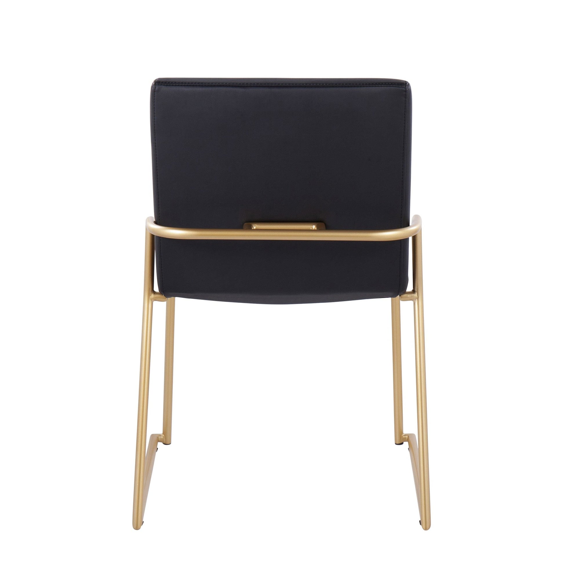 Dutchess Contemporary Dining Chair in Gold Steel and Black Faux Leather By LumiSource - Set of 2 | Dining Chairs | Modishstore - 8