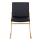 Dutchess Contemporary Dining Chair in Gold Steel and Black Faux Leather By LumiSource - Set of 2 | Dining Chairs | Modishstore - 2