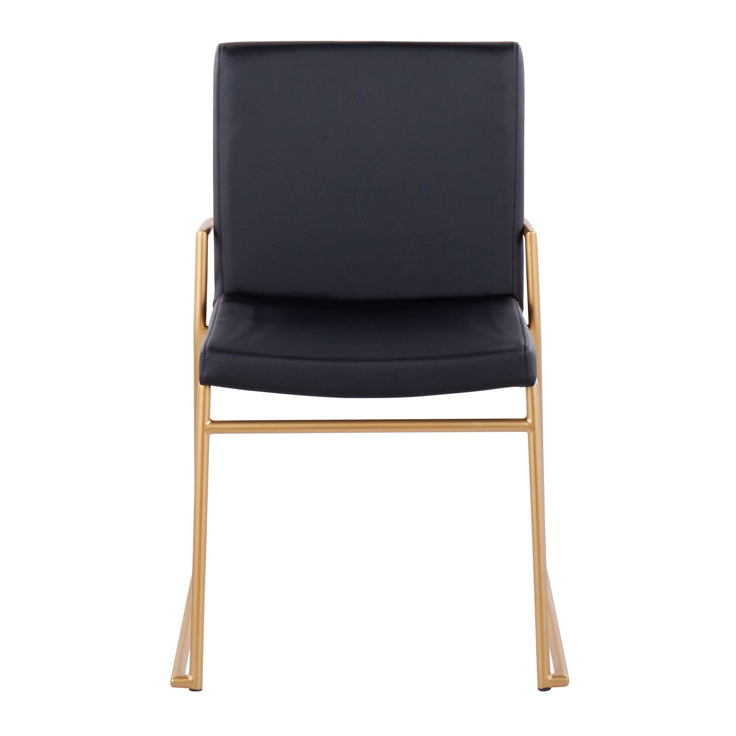 Dutchess Contemporary Dining Chair in Gold Steel and Black Faux Leather By LumiSource - Set of 2 | Dining Chairs | Modishstore - 2