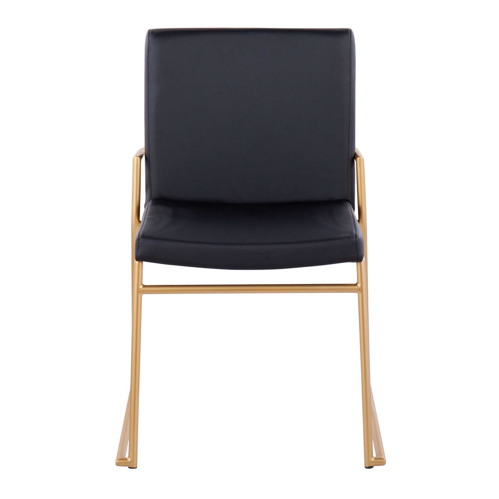 Dutchess Contemporary Dining Chair in Gold Steel and Black Faux Leather By LumiSource - Set of 2 | Dining Chairs | Modishstore - 2