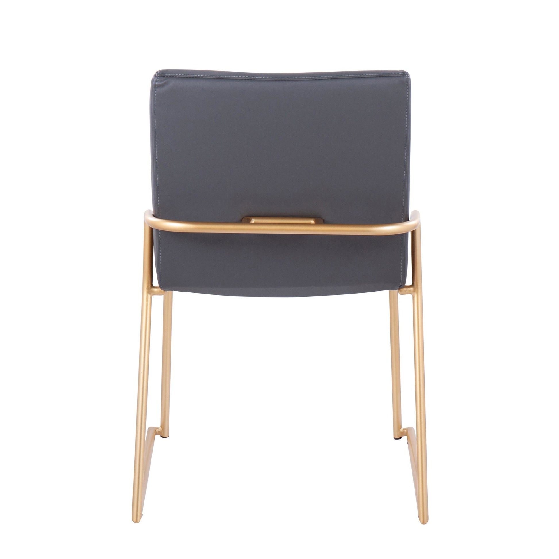 Dutchess Contemporary Dining Chair in Gold Steel and Black Faux Leather By LumiSource - Set of 2 | Dining Chairs | Modishstore - 16