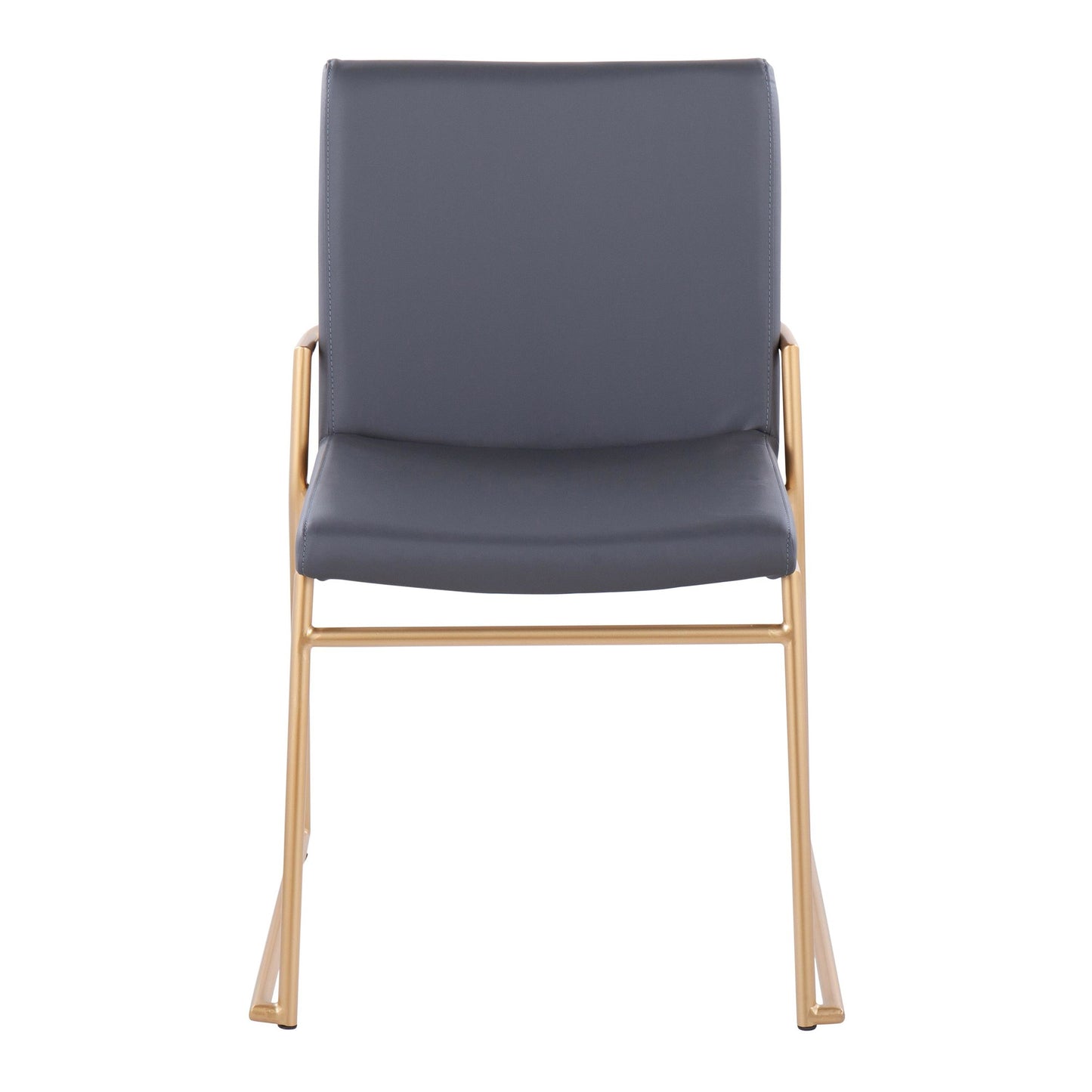 Dutchess Contemporary Dining Chair in Gold Steel and Black Faux Leather By LumiSource - Set of 2 | Dining Chairs | Modishstore - 10