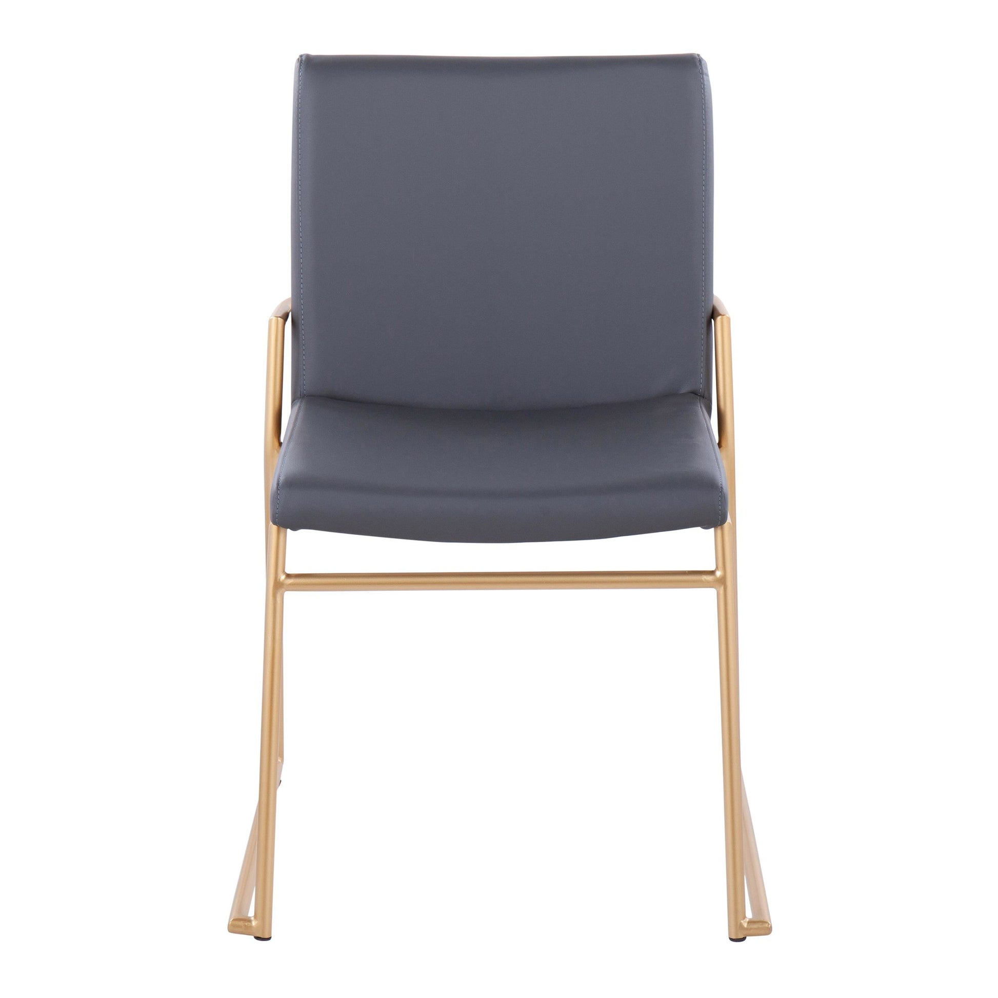 Dutchess Contemporary Dining Chair in Gold Steel and Black Faux Leather By LumiSource - Set of 2 | Dining Chairs | Modishstore - 10