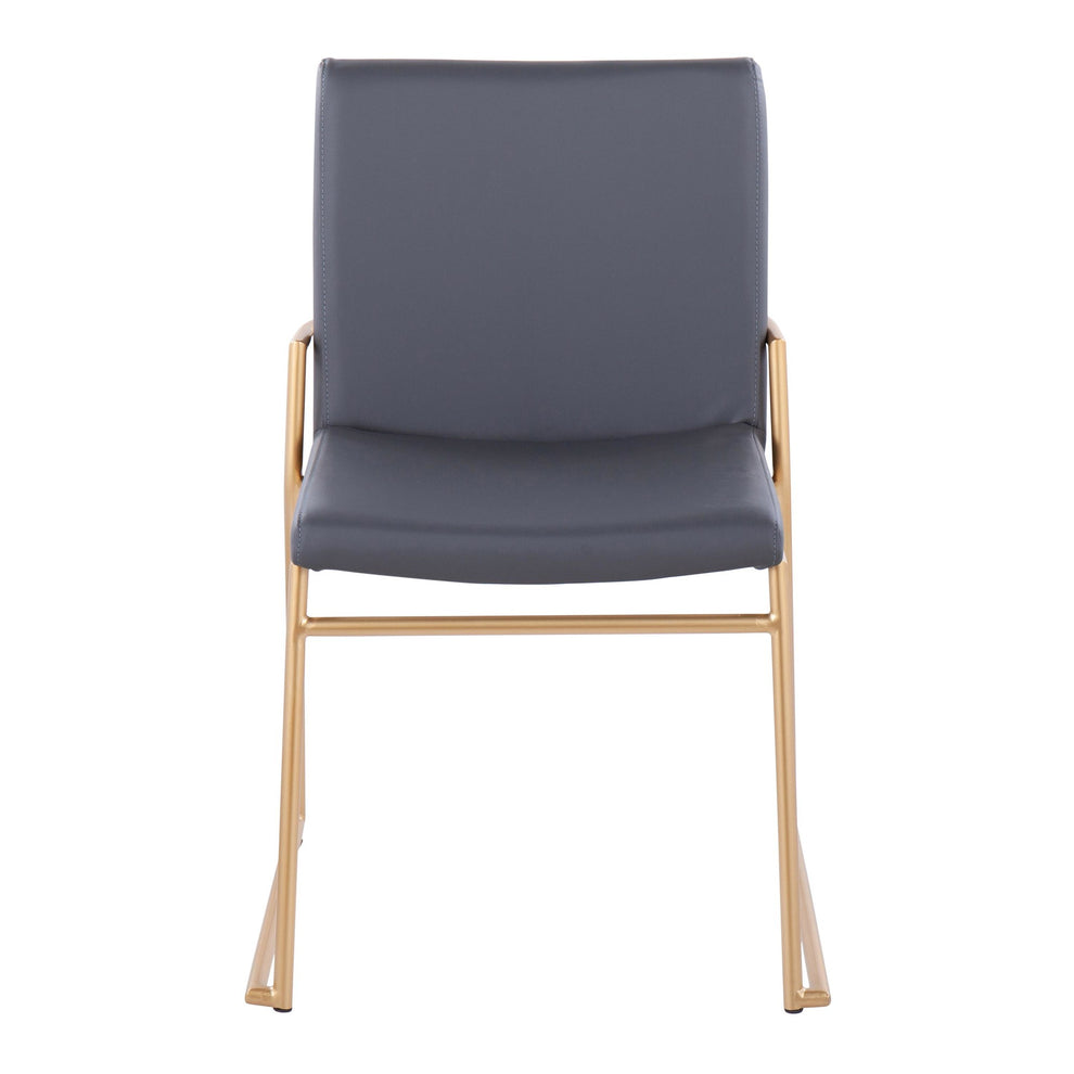 Dutchess Contemporary Dining Chair in Gold Steel and Black Faux Leather By LumiSource - Set of 2 | Dining Chairs | Modishstore - 10