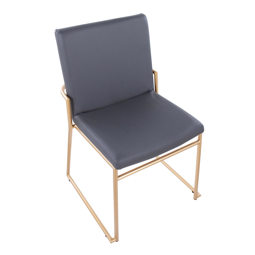 Dutchess Contemporary Dining Chair in Gold Steel and Black Faux Leather By LumiSource - Set of 2 | Dining Chairs | Modishstore - 11