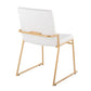 Dutchess Contemporary Dining Chair in Gold Steel and White Faux Leather By LumiSource - Set of 2 | Dining Chairs | Modishstore - 7