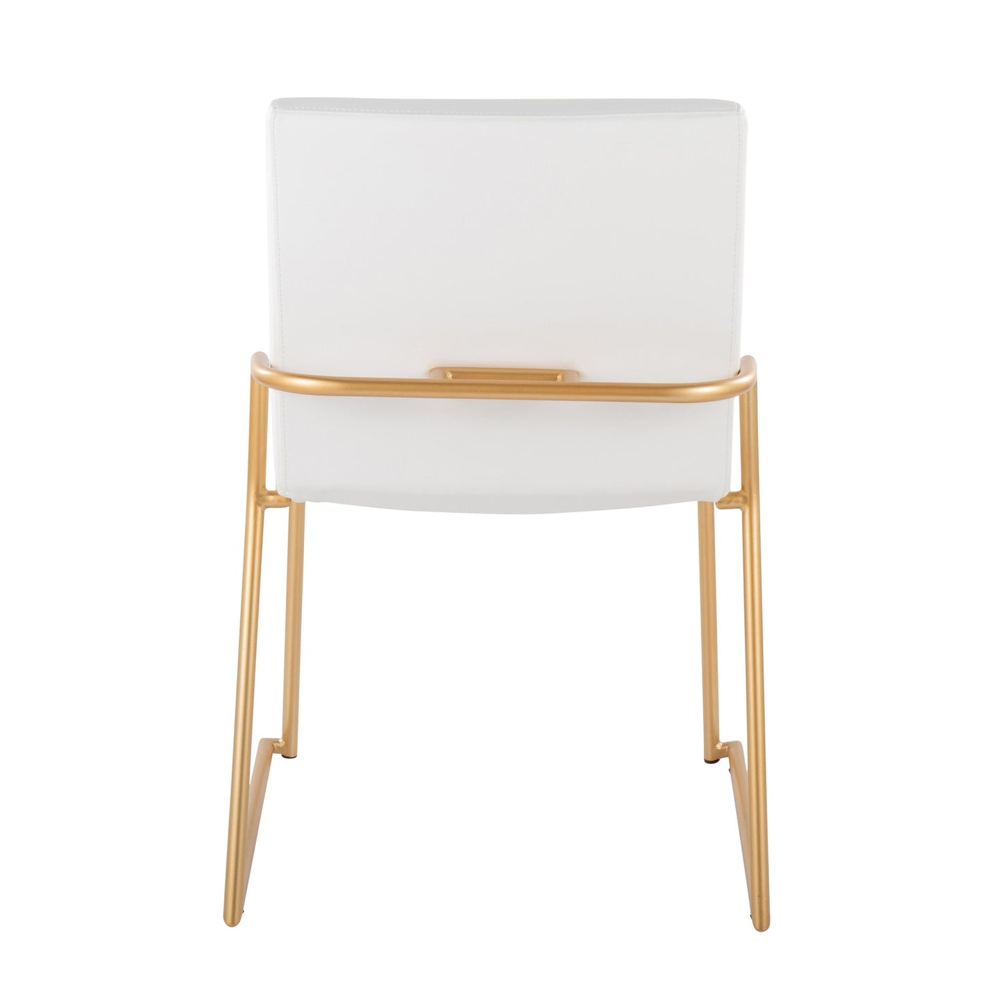 Dutchess Contemporary Dining Chair in Gold Steel and White Faux Leather By LumiSource - Set of 2 | Dining Chairs | Modishstore - 8