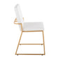 Dutchess Contemporary Dining Chair in Gold Steel and White Faux Leather By LumiSource - Set of 2 | Dining Chairs | Modishstore - 6