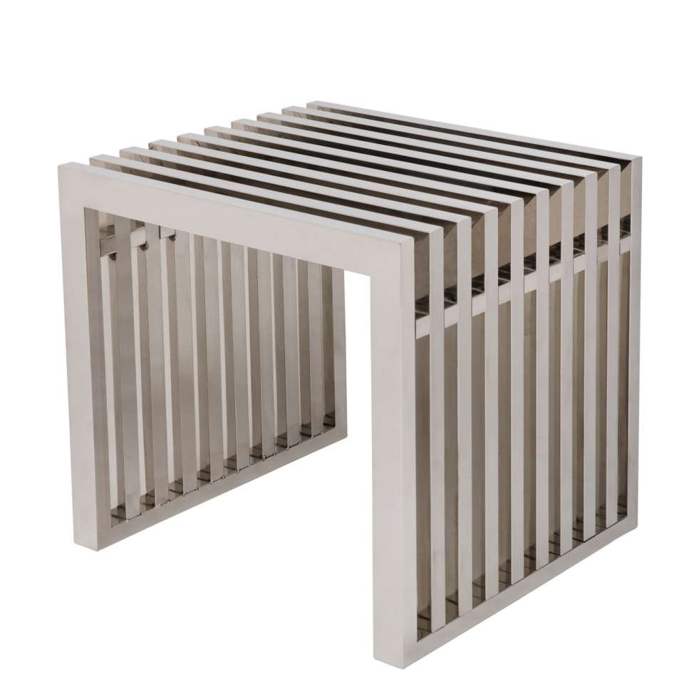 LeisureMod Eldert Gridiron 19" Stainless Steel Bench | Benches | Modishstore - 2