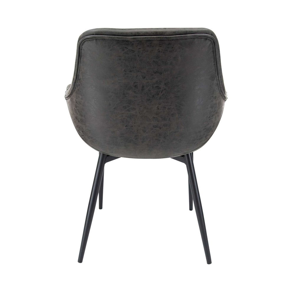 LeisureMod Markley Modern Leather Dining Armchair Kitchen Chairs with Metal Legs | Dining Chairs | Modishstore - 4