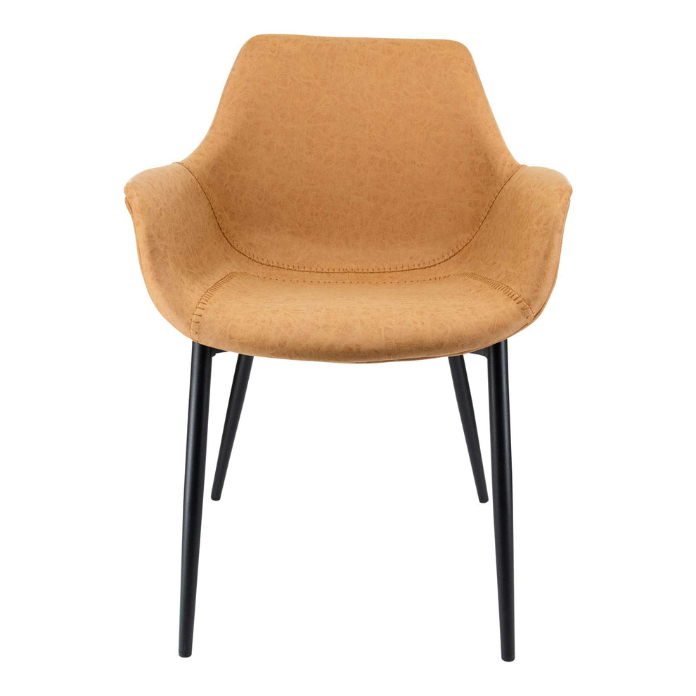 LeisureMod Markley Modern Leather Dining Armchair Kitchen Chairs with Metal Legs | Dining Chairs | Modishstore - 7