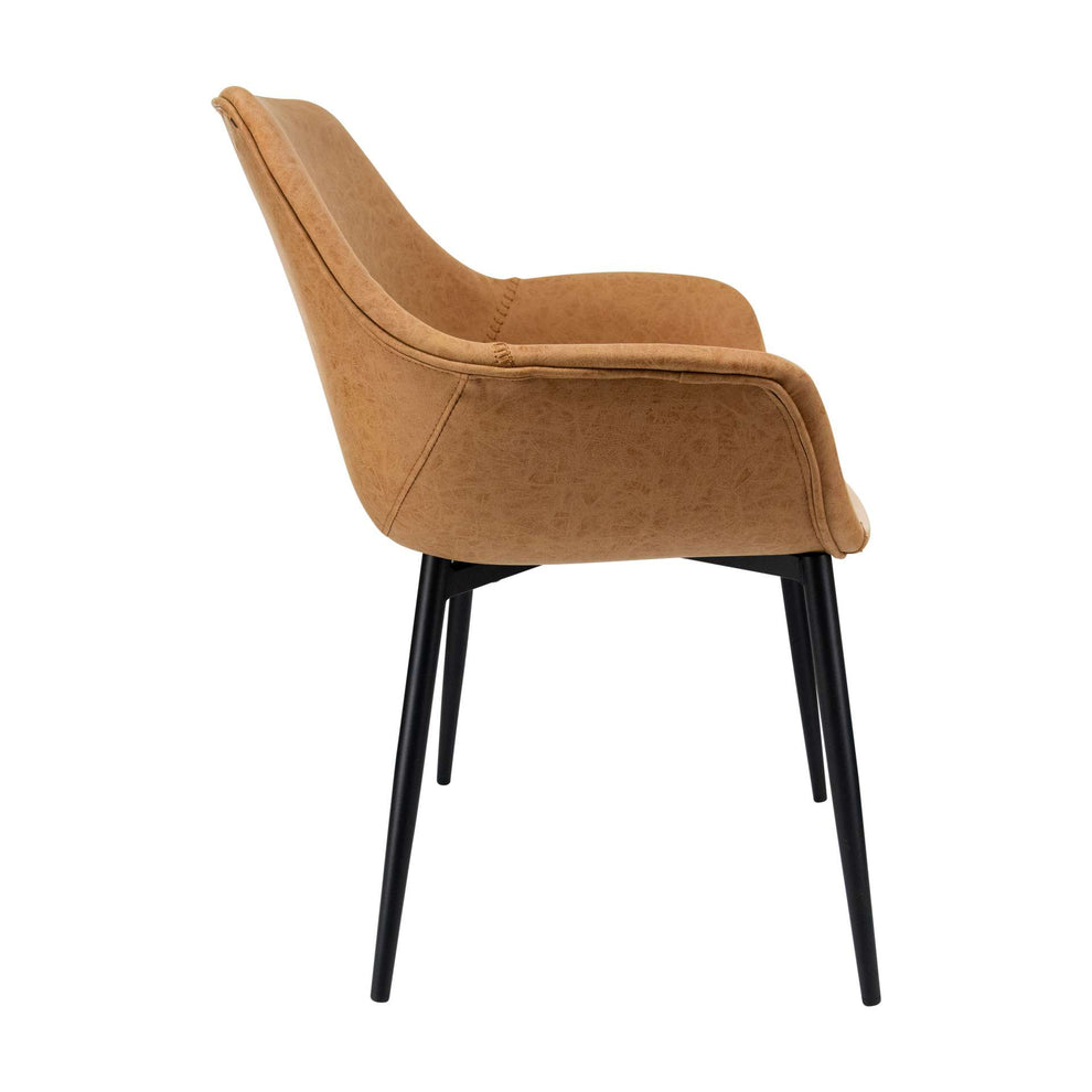 LeisureMod Markley Modern Leather Dining Armchair Kitchen Chairs with Metal Legs | Dining Chairs | Modishstore - 10