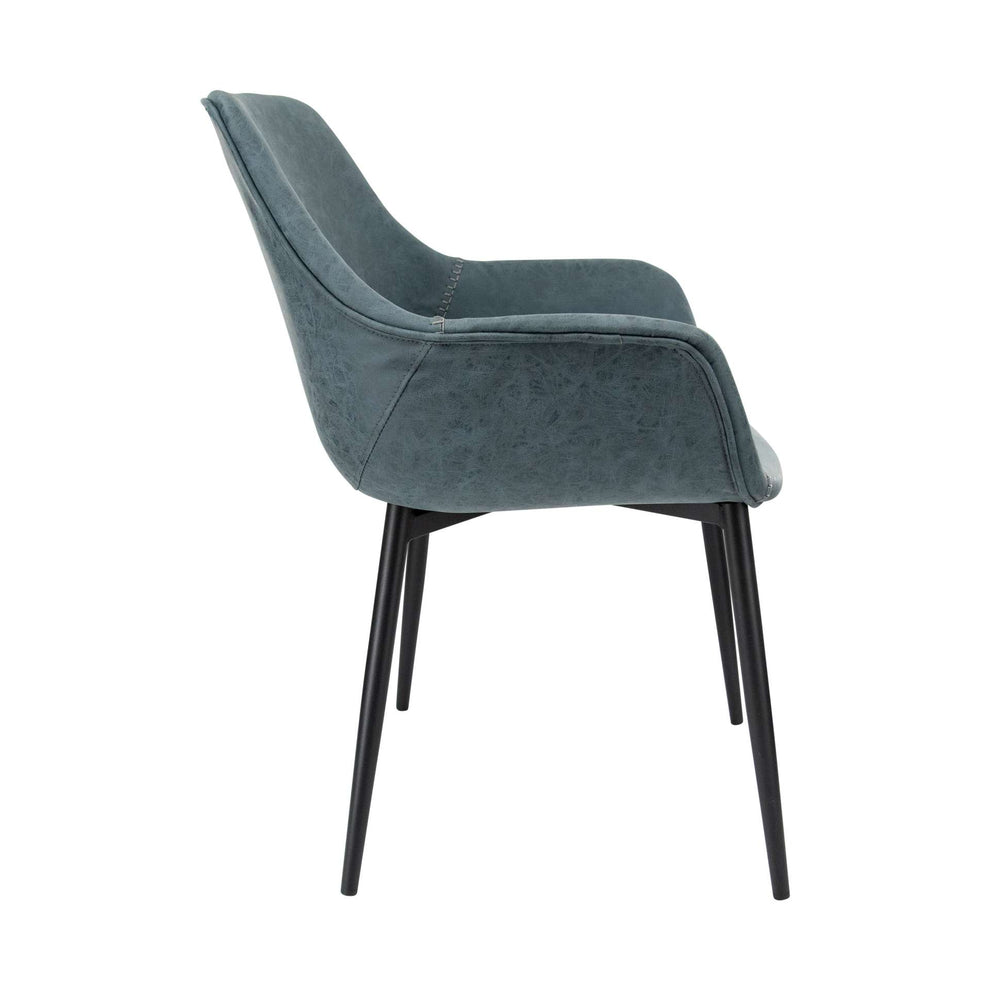 LeisureMod Markley Modern Leather Dining Armchair Kitchen Chairs with Metal Legs | Dining Chairs | Modishstore - 18