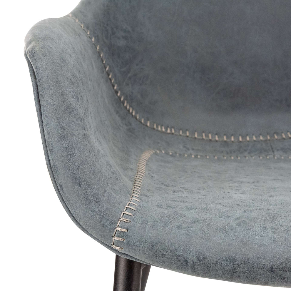 LeisureMod Markley Modern Leather Dining Armchair Kitchen Chairs with Metal Legs | Dining Chairs | Modishstore - 16