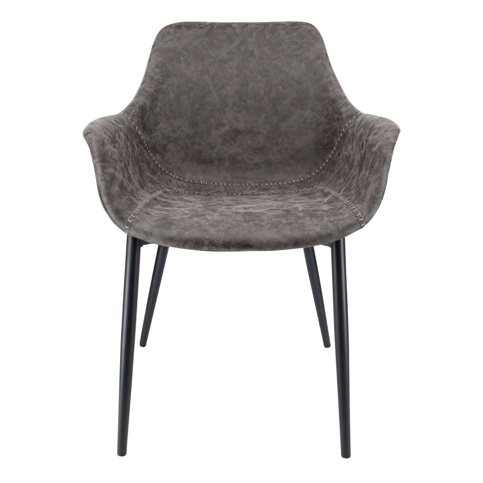 LeisureMod Markley Modern Leather Dining Armchair Kitchen Chairs with Metal Legs | Dining Chairs | Modishstore - 26