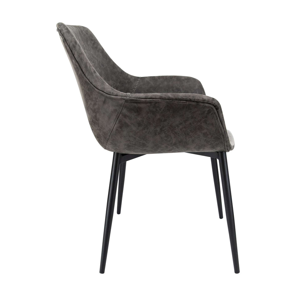 LeisureMod Markley Modern Leather Dining Armchair Kitchen Chairs with Metal Legs | Dining Chairs | Modishstore - 27