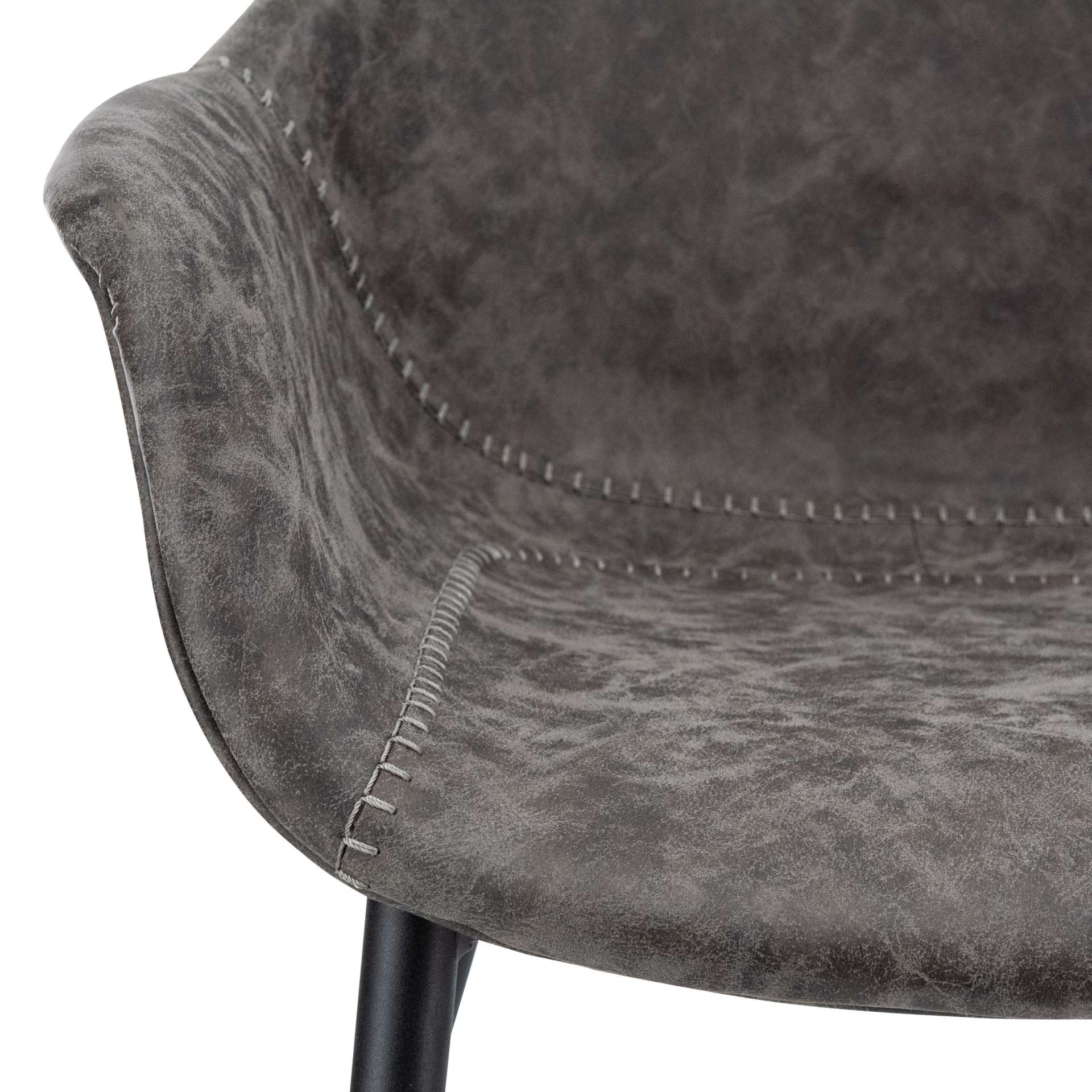 LeisureMod Markley Modern Leather Dining Armchair Kitchen Chairs with Metal Legs | Dining Chairs | Modishstore - 28