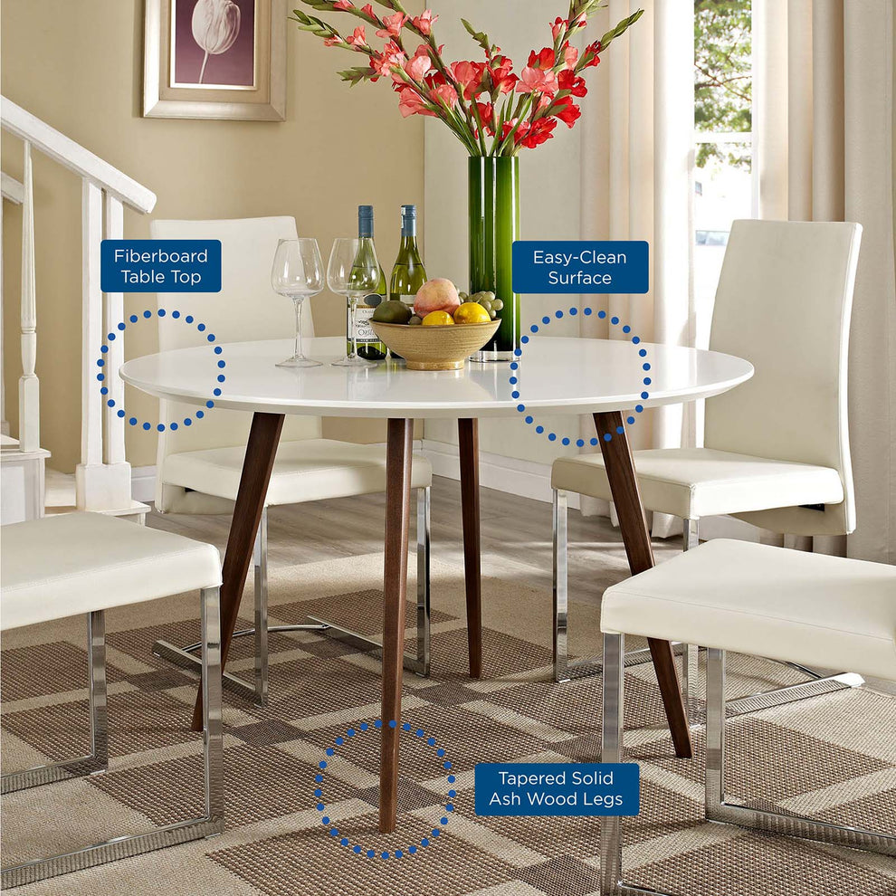 Modway Platter Round Dining Table - White - EEI-1064 | Dining Tables | Modishstore - 2