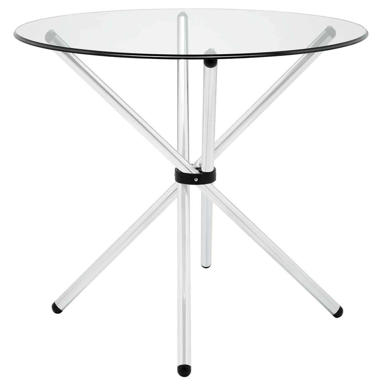 Modway Baton Round Dining Table - Clear - EEI-1074 | Dining Tables | Modishstore - 4
